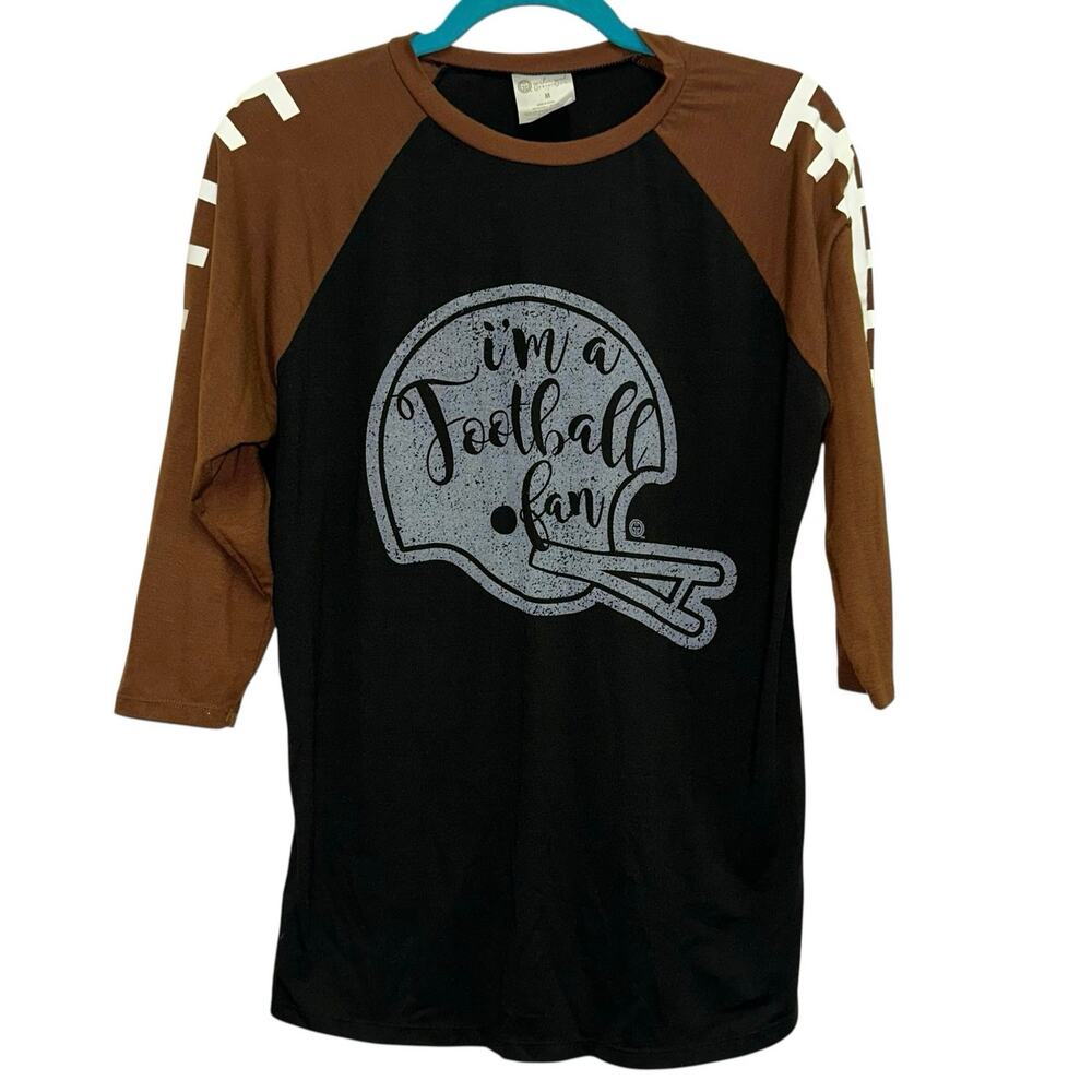 Girlie Girl Originals Football Fan Shirt Medium Raglan Graphic Game Day Shirt